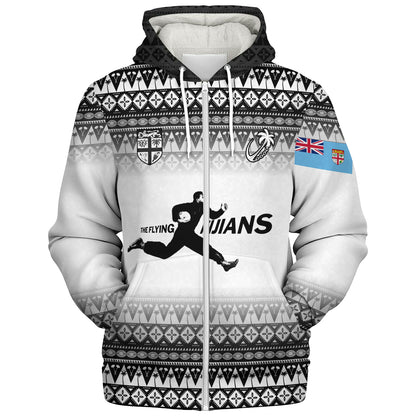 Fiji Sherpa Hoodie Vintage Flying Fijians Rugby Tribal Pattern 2023