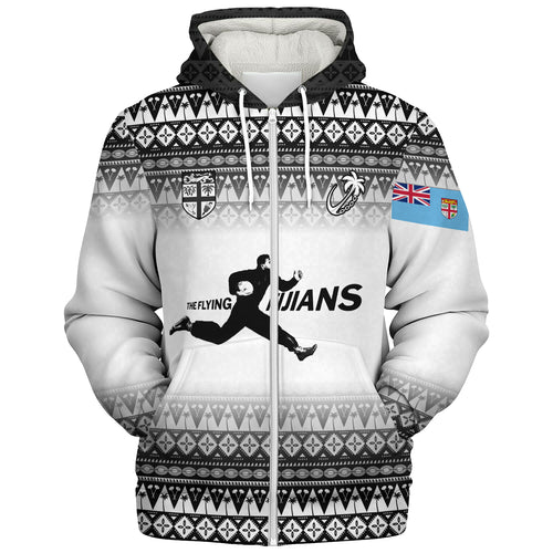 Fiji Sherpa Hoodie Vintage Flying Fijians Rugby Tribal Pattern 2023