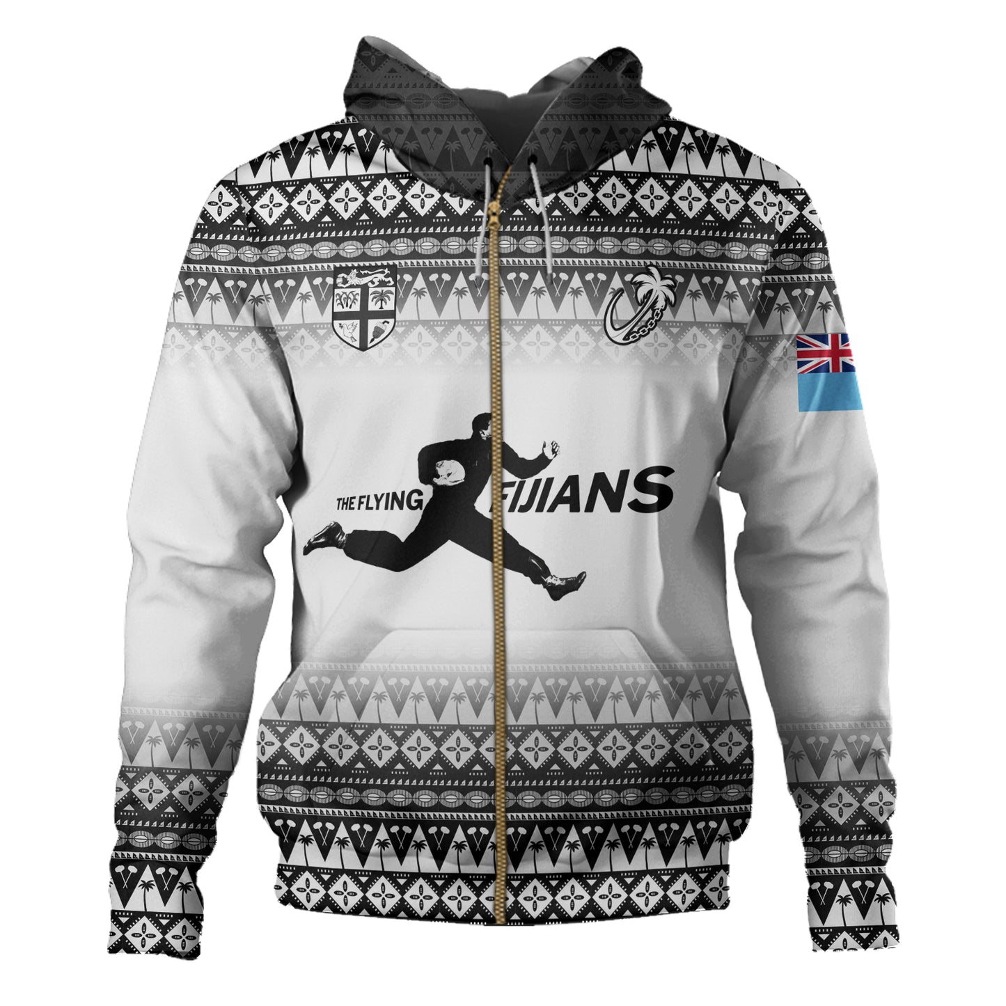 Fiji Hoodie Vintage Flying Fijians Rugby Tribal Pattern 2023
