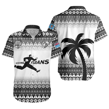 Fiji Short Sleeve Shirt Vintage Flying Fijians Rugby Tribal Pattern 2023