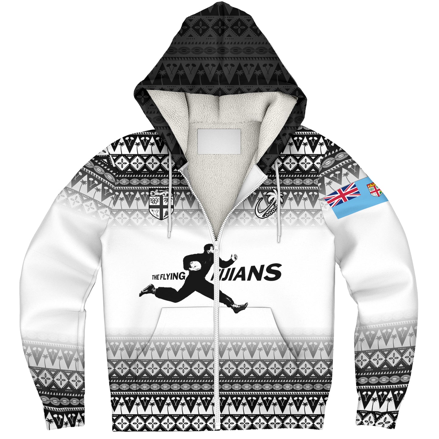 Fiji Sherpa Hoodie Vintage Flying Fijians Rugby Tribal Pattern 2023
