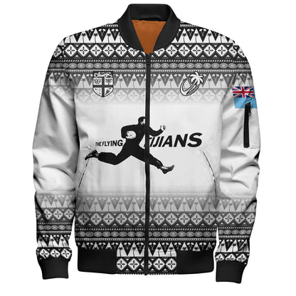 Fiji Bomber Jacket Vintage Flying Fijians Rugby Tribal Pattern 2023