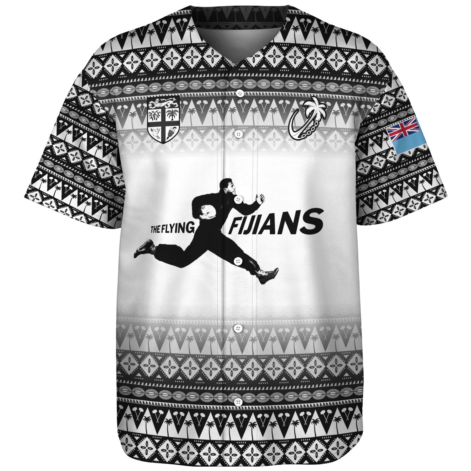 Fiji Baseball Shirt Vintage Flying Fijians Rugby Tribal Pattern 2023