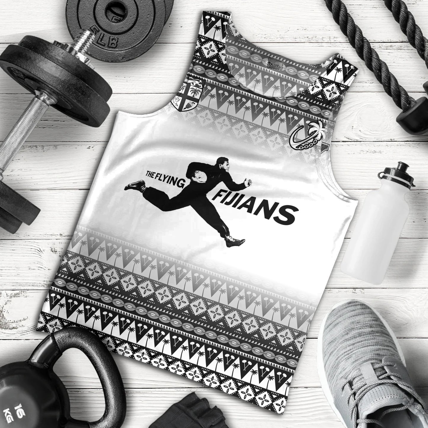 Fiji Tank Top Vintage Flying Fijians Rugby Tribal Pattern 2023