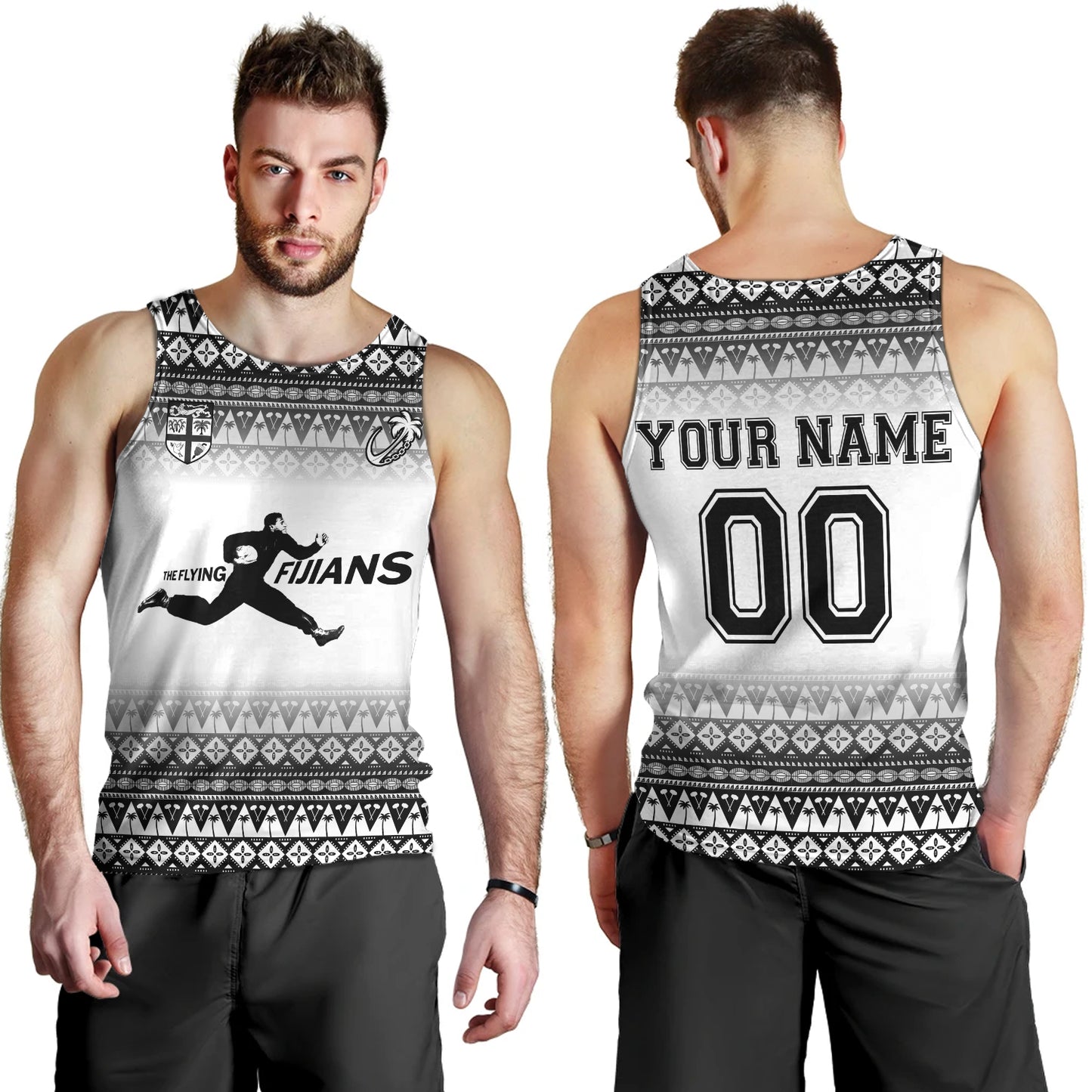 Fiji Tank Top Vintage Flying Fijians Rugby Tribal Pattern 2023