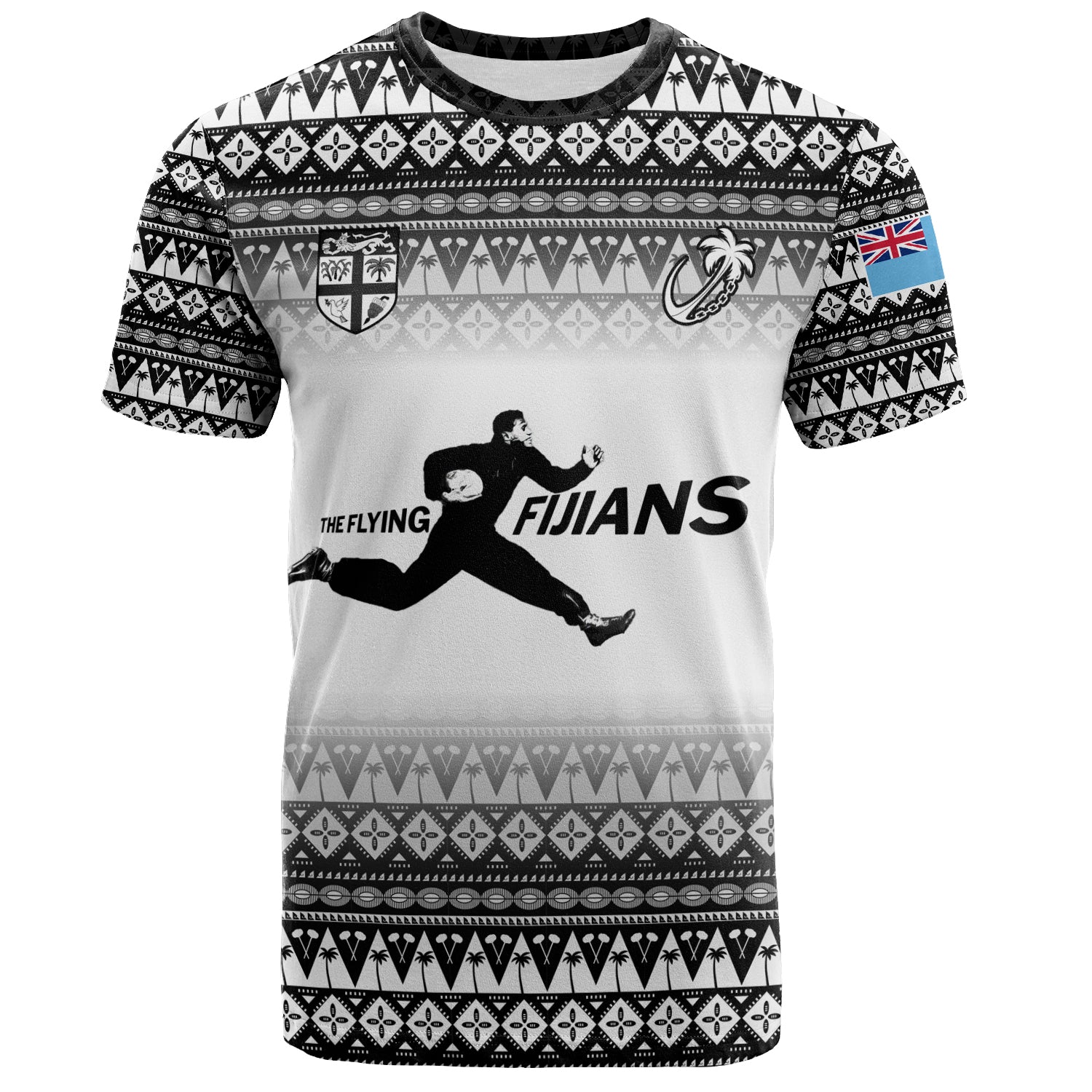 Fiji T-Shirt Vintage Flying Fijians Rugby Tribal Pattern 2023