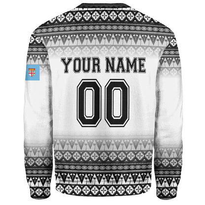 Fiji Sweatshirt Vintage Flying Fijians Rugby Tribal Pattern 2023