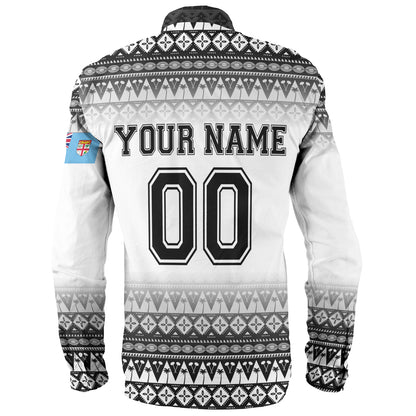 Fiji Long Sleeve Shirt Vintage Flying Fijians Rugby Tribal Pattern 2023