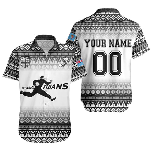 Fiji Short Sleeve Shirt Vintage Flying Fijians Rugby Tribal Pattern 2023