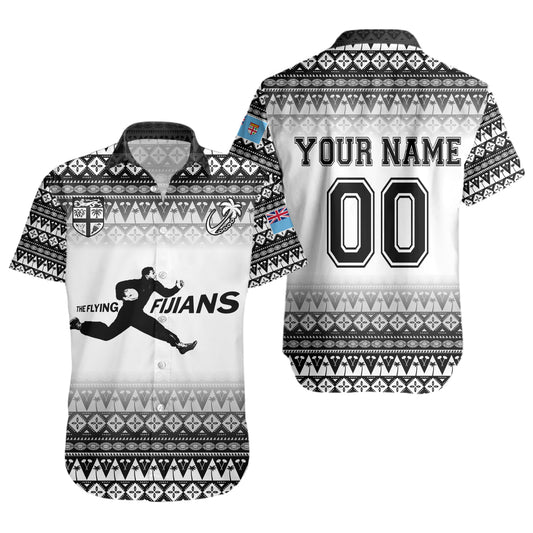 Fiji Short Sleeve Shirt Vintage Flying Fijians Rugby Tribal Pattern 2023