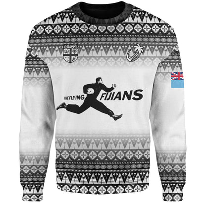 Fiji Sweatshirt Vintage Flying Fijians Rugby Tribal Pattern 2023