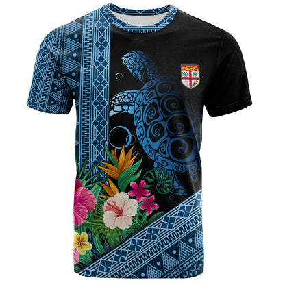 Fiji T-Shirt Polynesia Pattern With Tropical Flower