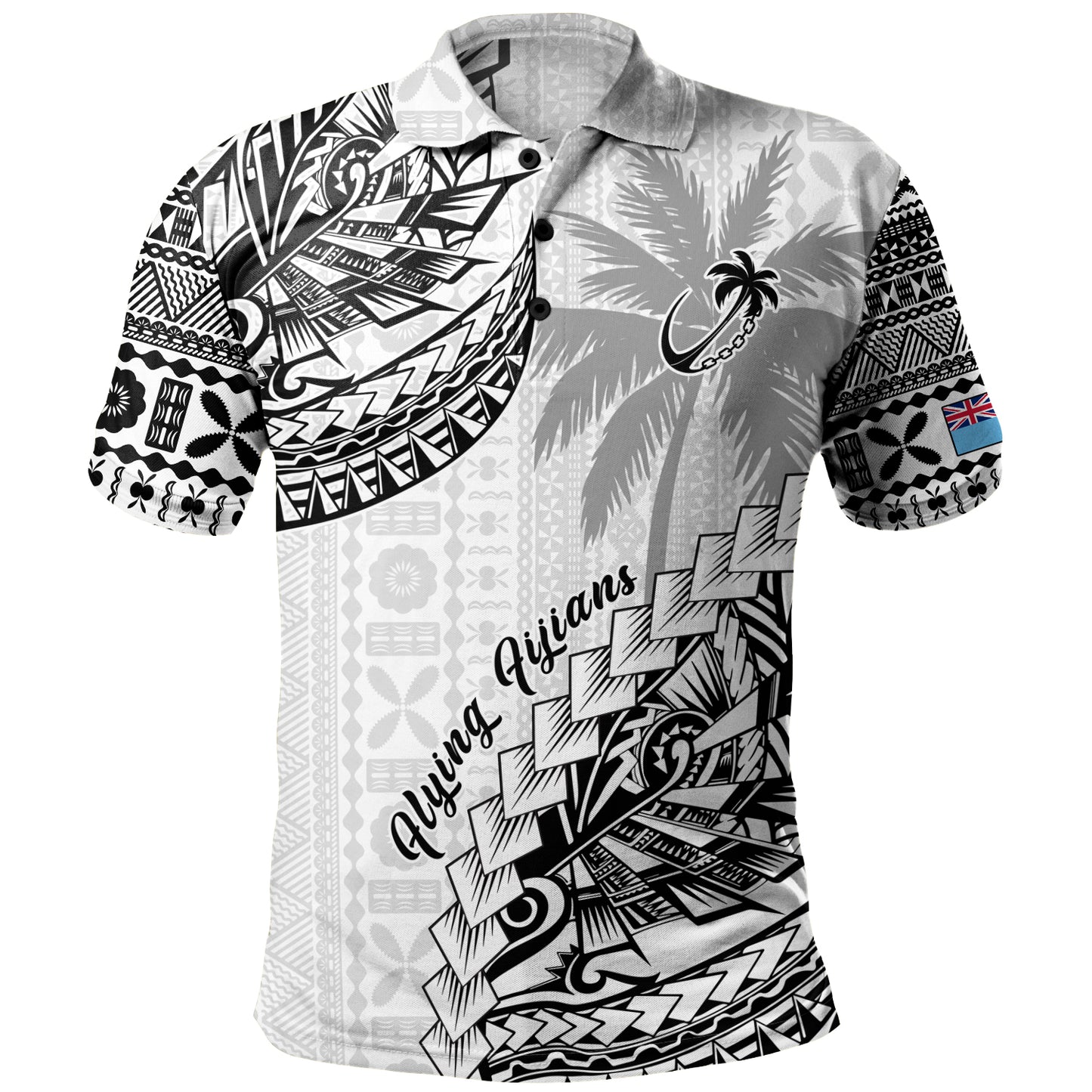 Fiji Polo Shirt Flying Fijians Polynesian Pattern 2023