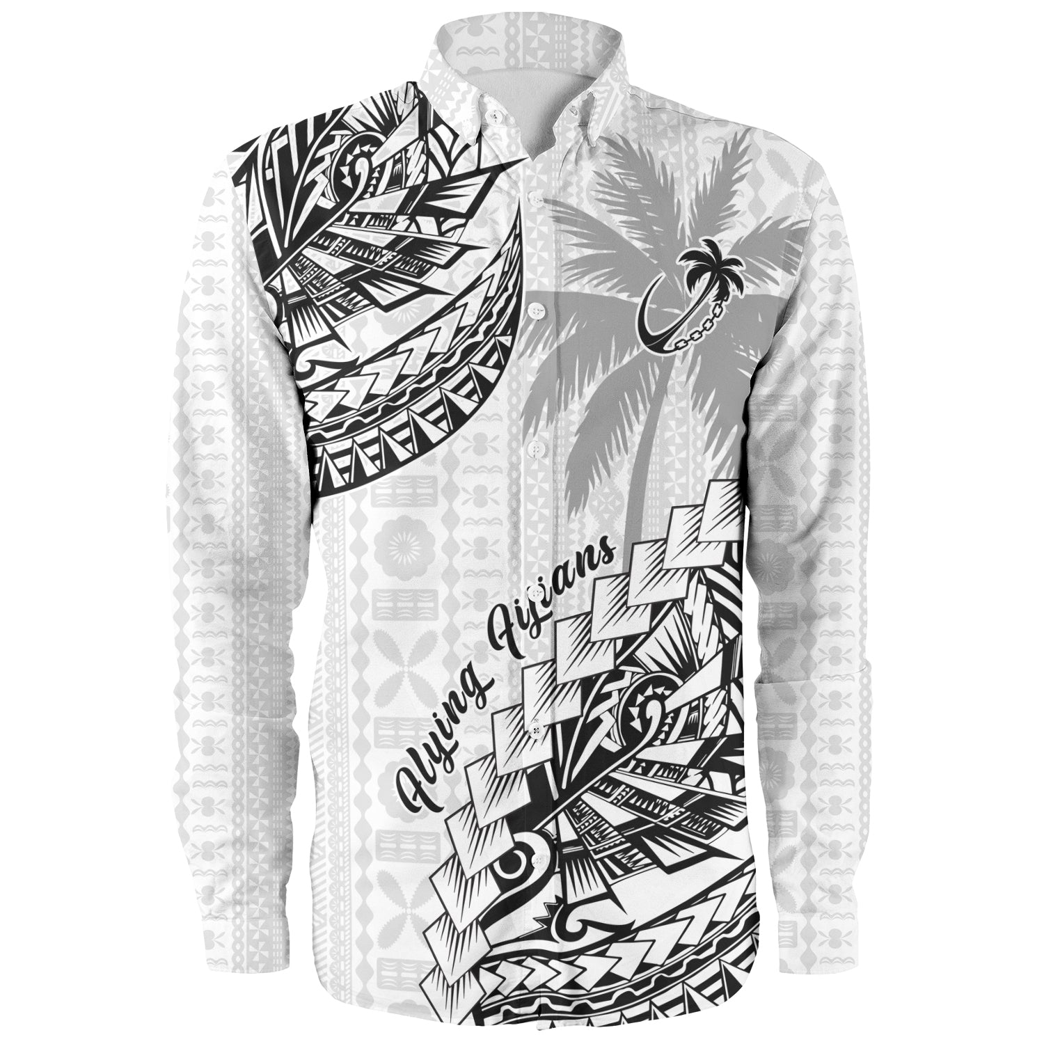 Fiji Long Sleeve Shirt Flying Fijians Polynesian Pattern 2023