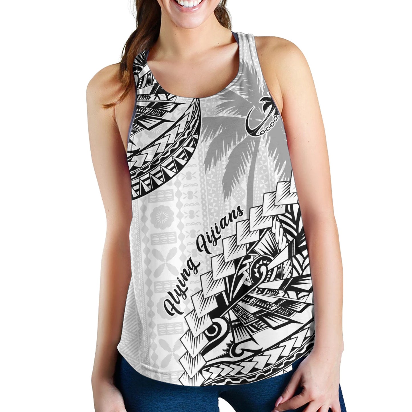 Fiji Women Tank Flying Fijians Polynesian Pattern 2023