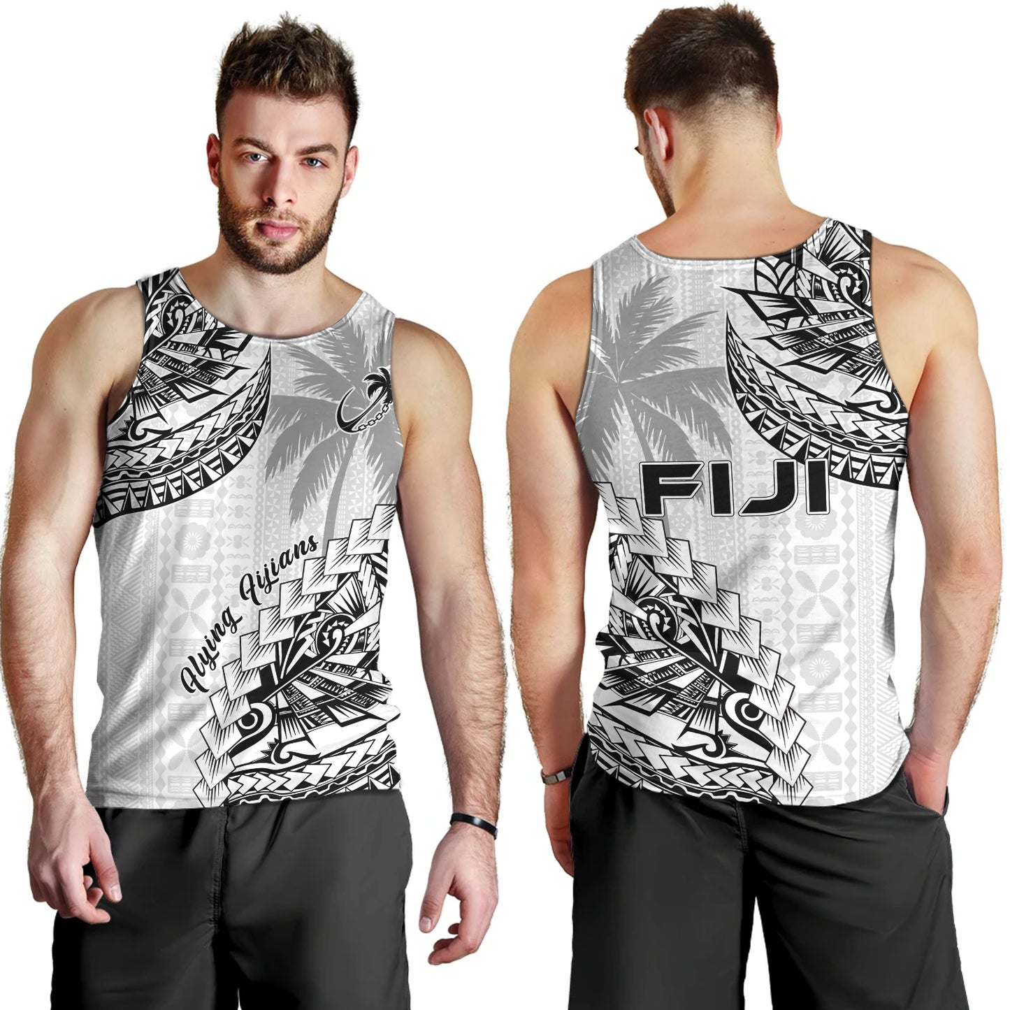 Fiji Tank Top Flying Fijians Polynesian Pattern 2023