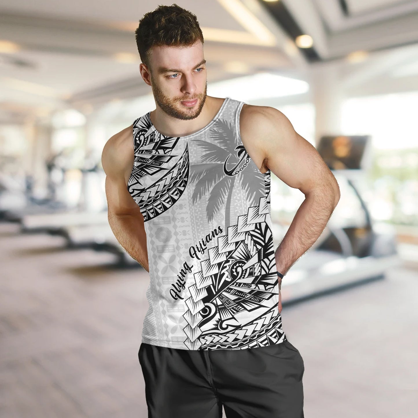 Fiji Tank Top Flying Fijians Polynesian Pattern 2023