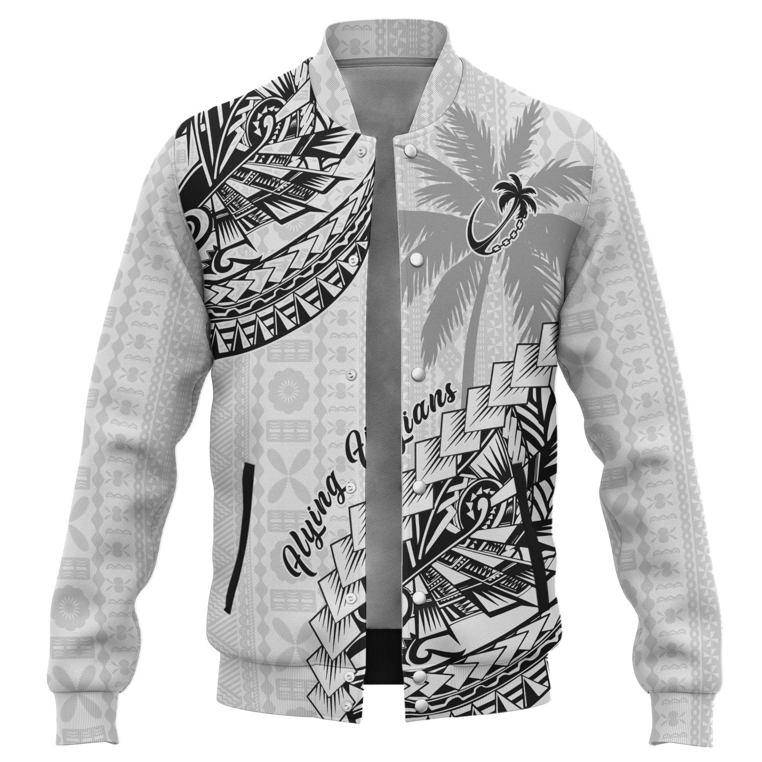 Fiji Baseball Jacket Flying Fijians Polynesian Pattern 2023