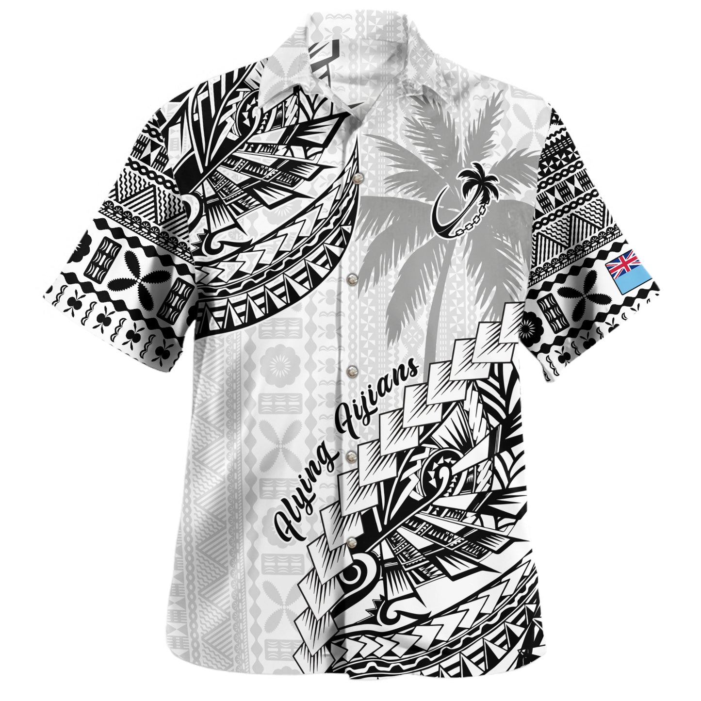 Fiji Hawaiian Shirt Rugby Ball Tapa Patterns