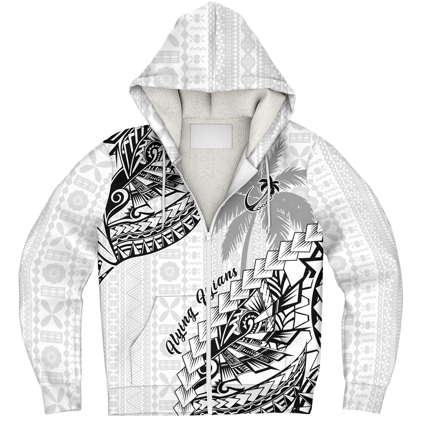Fiji Sherpa Hoodie Flying Fijians Polynesian Pattern 2023