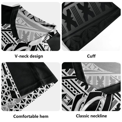 Fiji Flying Fijians Rugby Cup (Black-white Ver) Men's All Over Printing Rugby Jersey