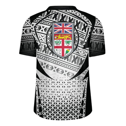Fiji Flying Fijians Rugby Cup (Black-white Ver) Men's All Over Printing Rugby Jersey