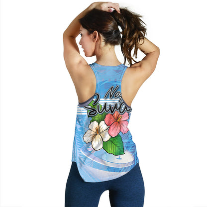 Fiji Women Tank Noqu Suva Palm Tree Traditional Patterns