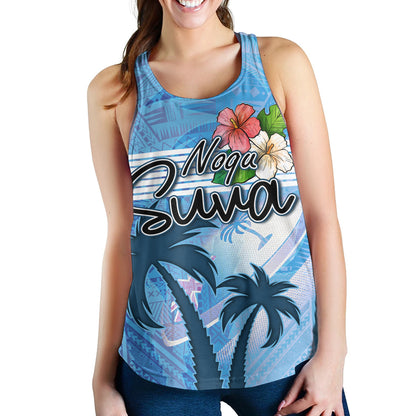 Fiji Women Tank Noqu Suva Palm Tree Traditional Patterns
