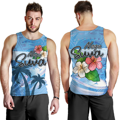Fiji Tank Top Noqu Suva Palm Tree Traditional Patterns