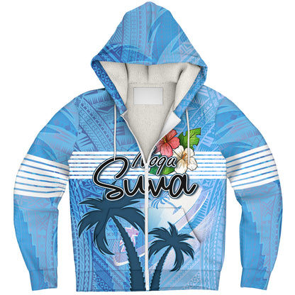 Fiji Sherpa Hoodie Noqu Suva Palm Tree Traditional Patterns
