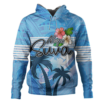 Fiji Hoodie Noqu Suva Palm Tree Traditional Patterns