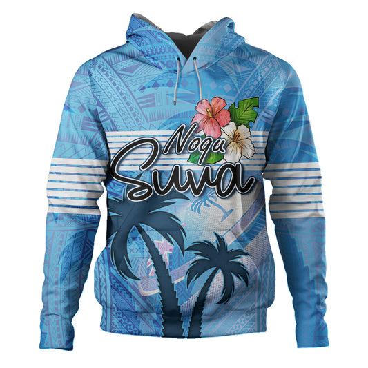 Fiji Hoodie Noqu Suva Palm Tree Traditional Patterns
