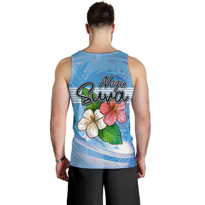 Fiji Tank Top Noqu Suva Palm Tree Traditional Patterns