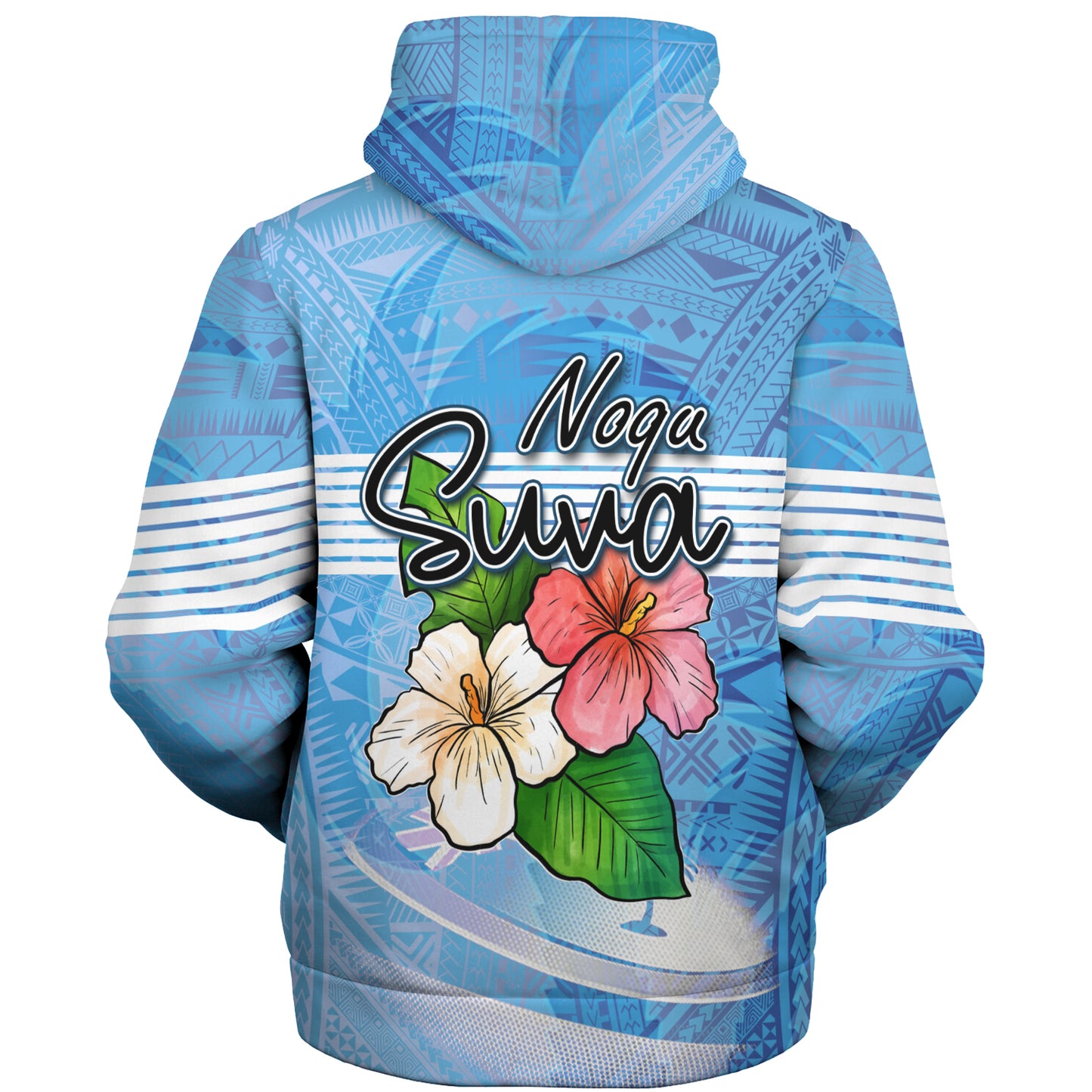 Fiji Sherpa Hoodie Noqu Suva Palm Tree Traditional Patterns