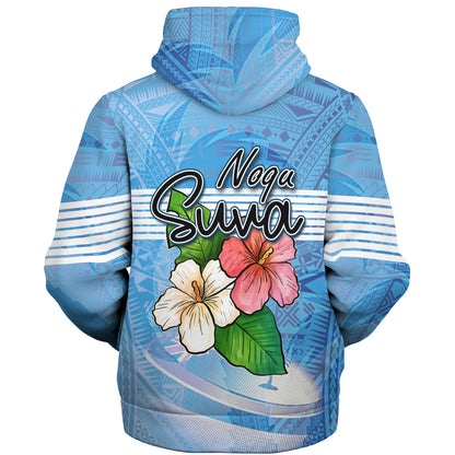 Fiji Sherpa Hoodie Noqu Suva Palm Tree Traditional Patterns