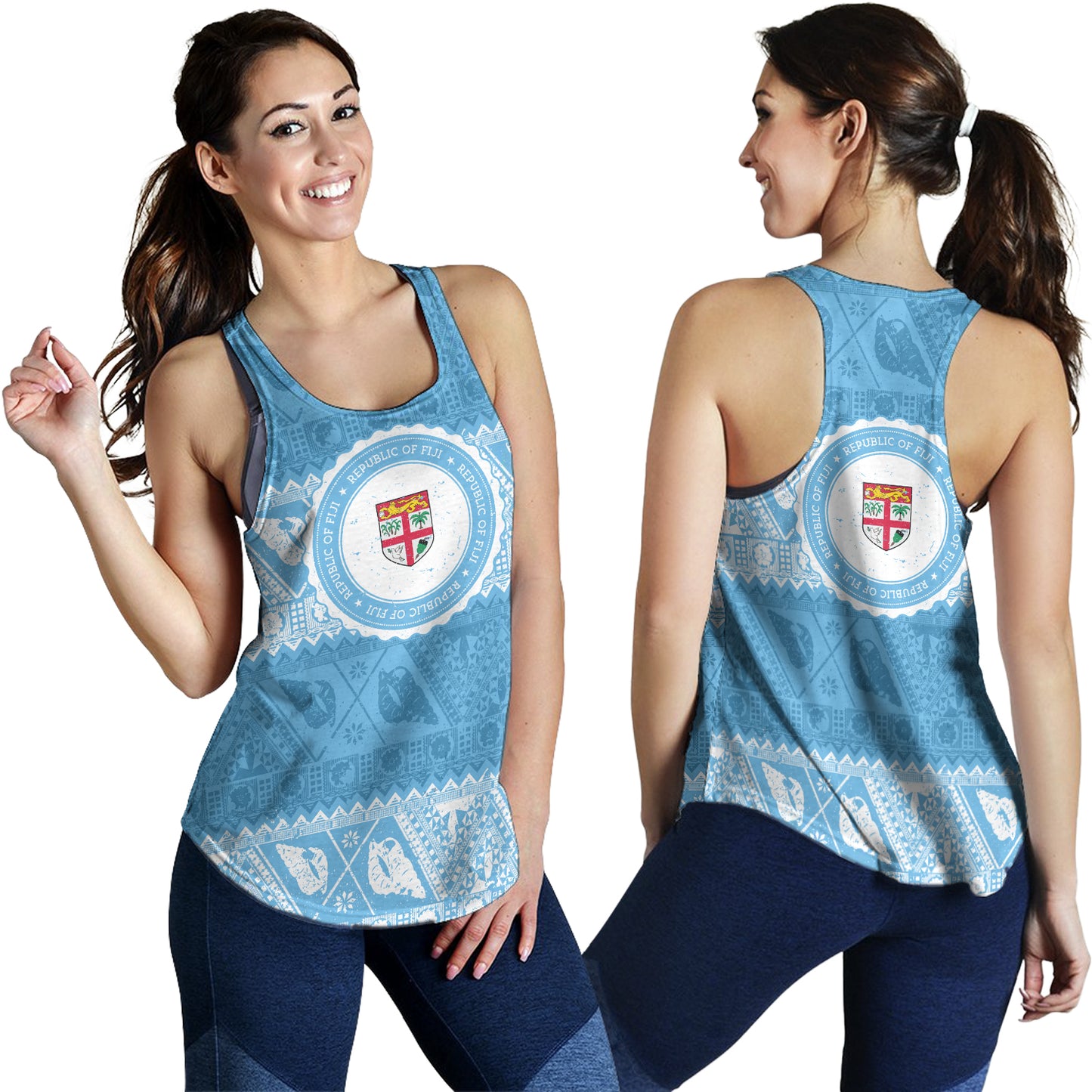 Fiji Women Tank Tribal Pattern Vintage Style