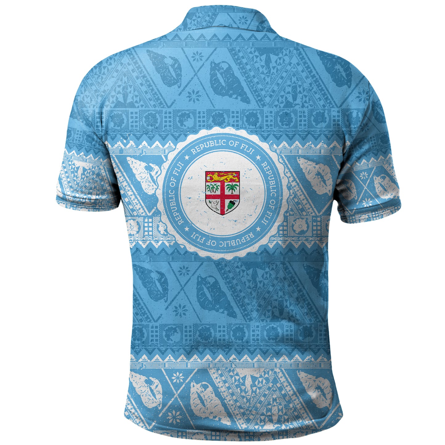 Fiji Polo Shirt Tribal Pattern Vintage Style