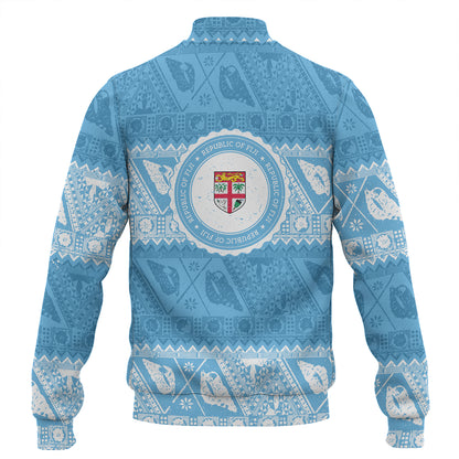 Fiji Baseball Jacket Tribal Pattern Vintage Style