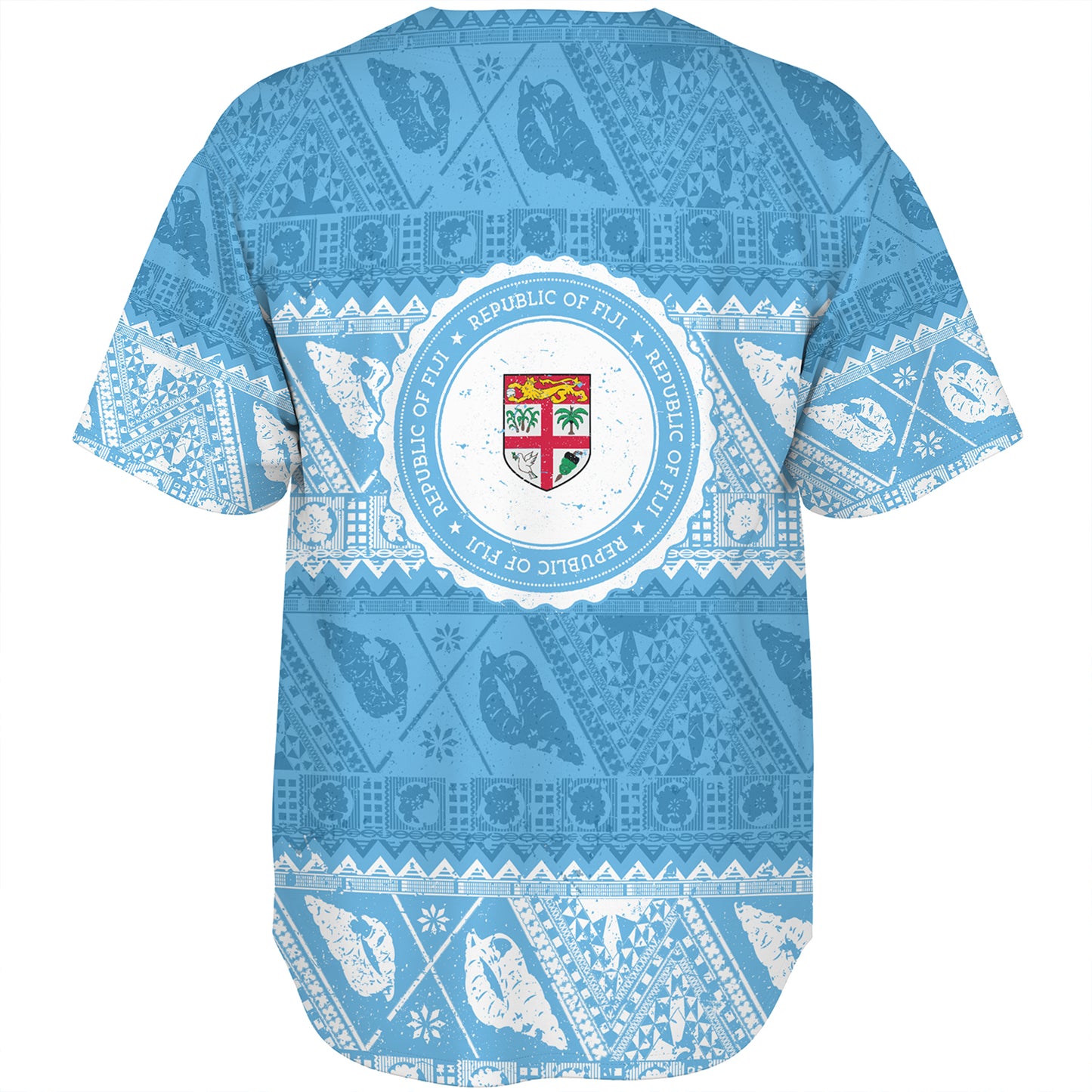 Fiji Baseball Shirt Tribal Pattern Vintage Style