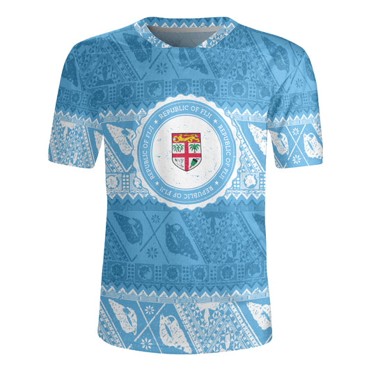 Fiji Rugby Jersey Tribal Pattern Vintage Style