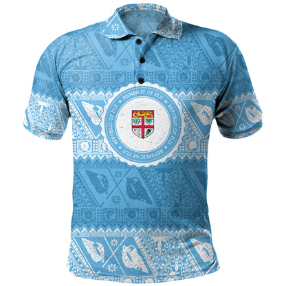 Fiji Polo Shirt Tribal Pattern Vintage Style