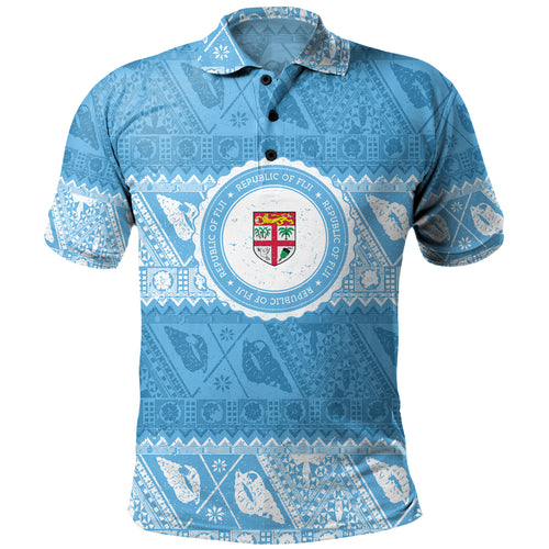 Fiji Polo Shirt Tribal Pattern Vintage Style