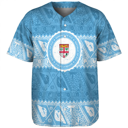 Fiji Baseball Shirt Tribal Pattern Vintage Style