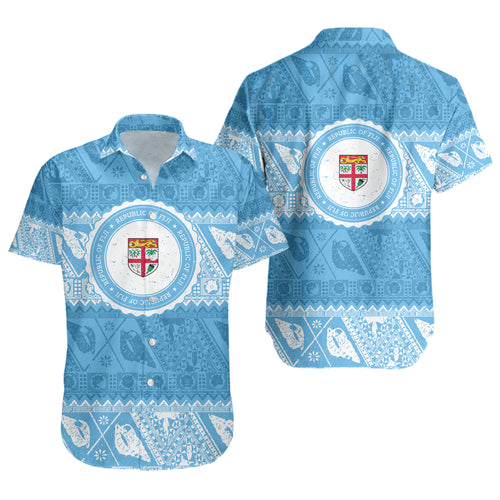 Fiji Short Sleeve Shirt Tribal Pattern Vintage Style