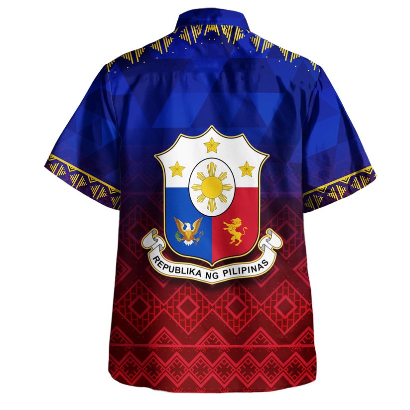 Philippines Filipinos Hawaiian Shirt Lowpolly Pattern with Tribal Motif