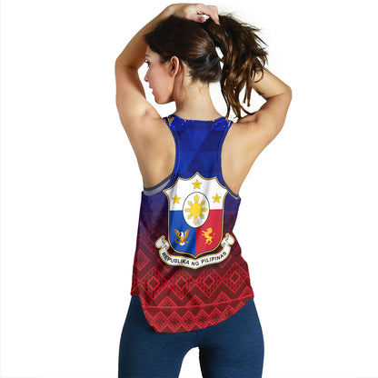 Philippines Filipinos Women Tank Lowpolly Pattern with Tribal Motif