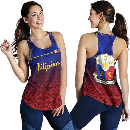 Philippines Filipinos Women Tank Lowpolly Pattern with Tribal Motif