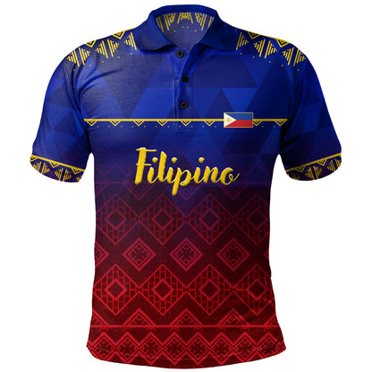 Philippines Filipinos Polo Shirt Lowpolly Pattern with Tribal Motif
