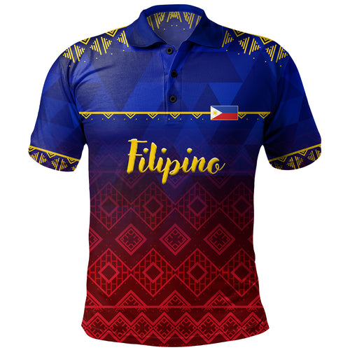 Philippines Filipinos Polo Shirt Lowpolly Pattern with Tribal Motif