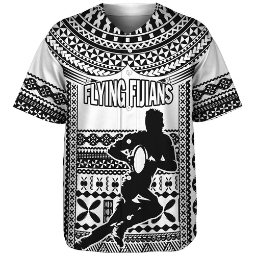 Fiji Baseball Shirt Flying Fijians Rugby Tribal Pattern 2023